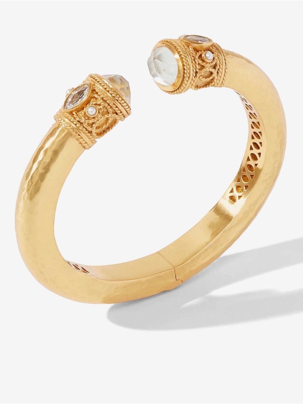 Julie Vos Monaco Demi Cuff – Iridescent Clear Crystal | 24K Gold Plate